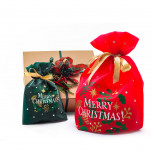 Portapanettone TNT Stampa Merry Christmas Rosso
