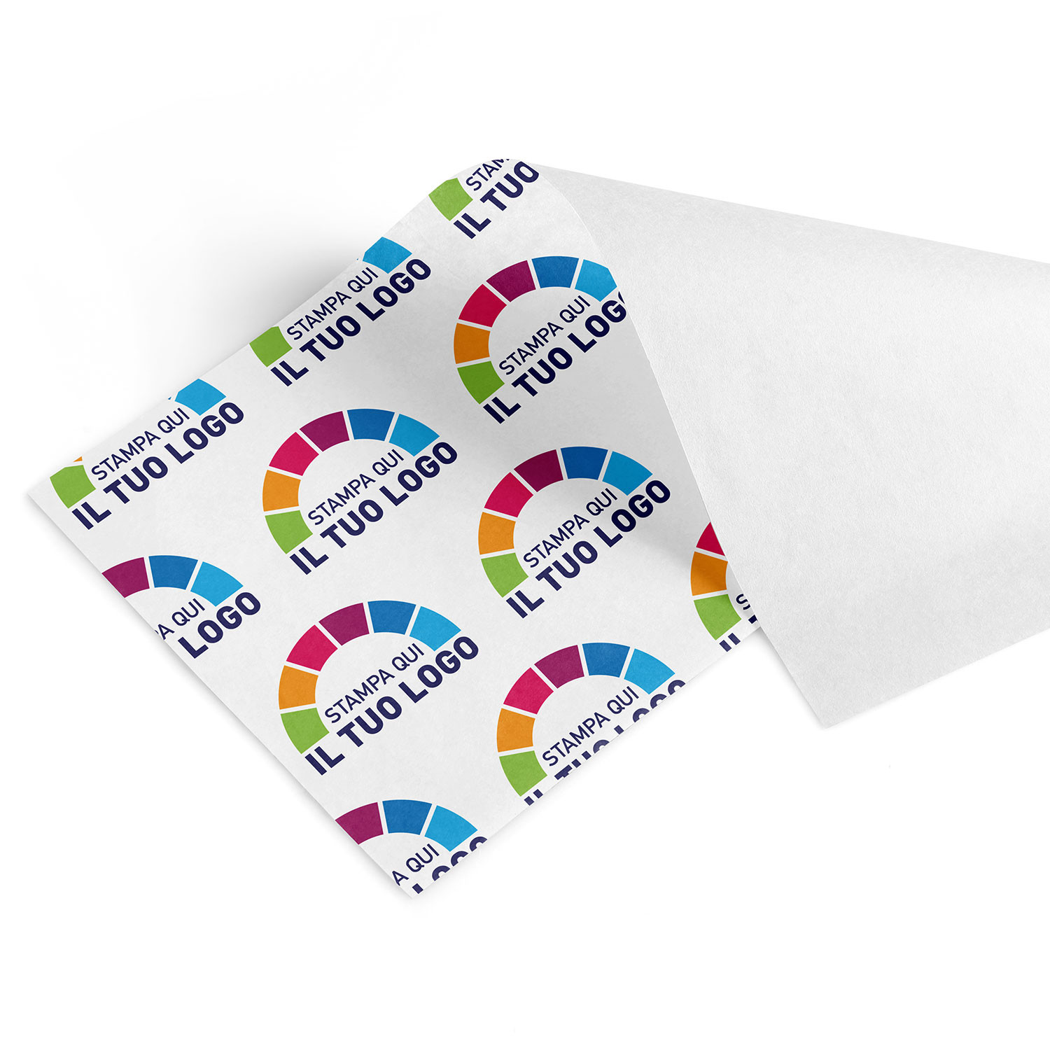 Ingrosso carta regalo personalizzata con stampa del logo a colori sul bianco