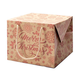 Bag Box Portapanettone Kraft Merry Christmas