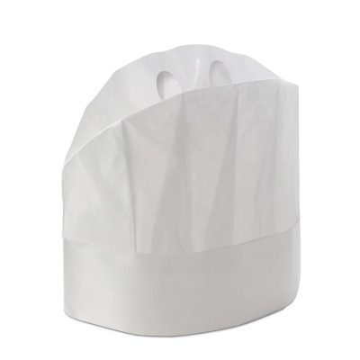 Cappello Chef Monouso in carta bianca regolabile, confezioni da 20 pezzi