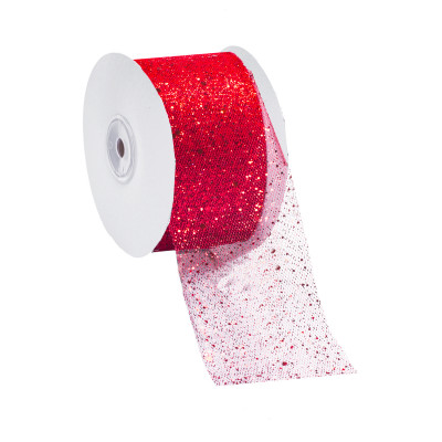 Nastro Tulle Rosso con Glitter - Eurofides