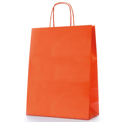Shopper Carta Kraft Arancione - Manico Cordino - Eurofides