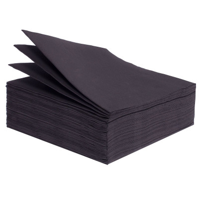 Tovaglioli di Carta Colore Nero cm.33x33 due veli 24 confezioni x 100pz