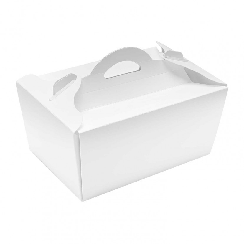 Box per Asporto in Cartoncino con Maniglia Bianco