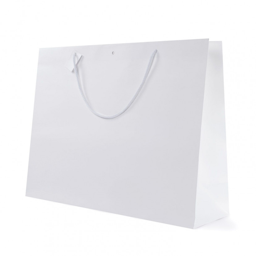 Shopper Carta White con Tag & Foro Bianco