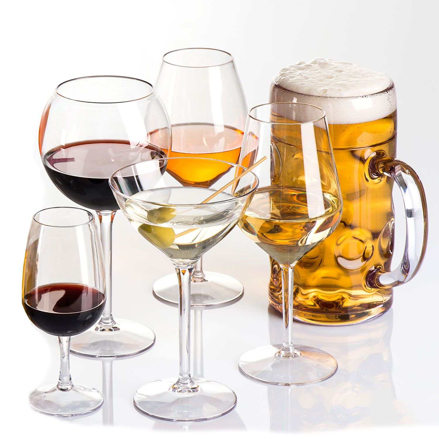 Confezione da 48 Bicchieri da Vino Bianco/Rosso in Plastica da 285 ml per Uso Esterno 