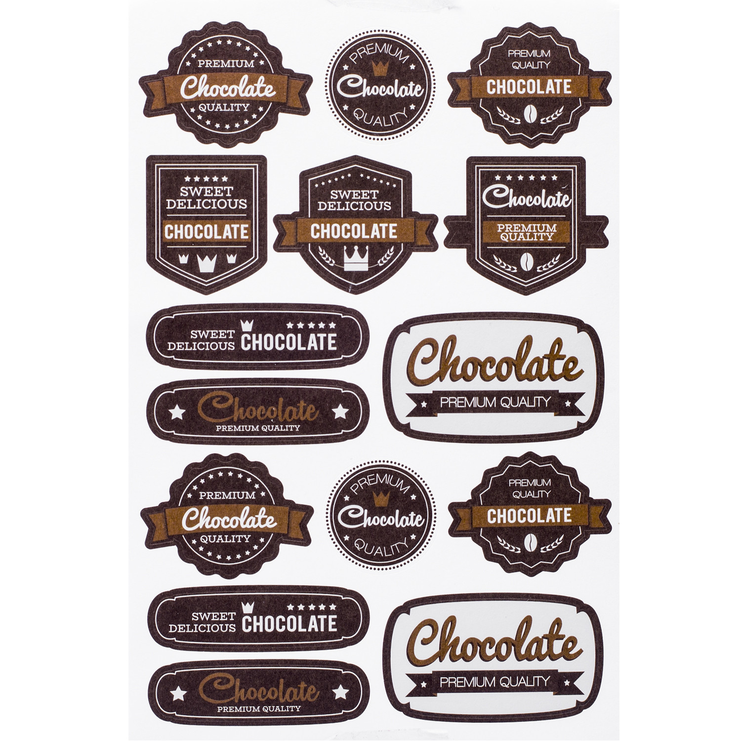 Etichette Adesive Chocolate Assortite Eurofides