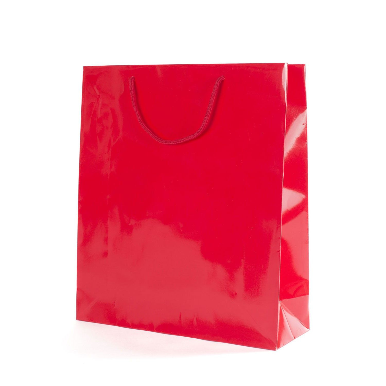 Disponibile in Varie Misure Pacco da 25 Shopper in carta da 110 GR Manico in Carta Ritorta | Colore Rosso Dimensione: 18x08x24 cm 