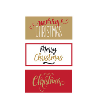Etichette adesive Merry Christmas Rosso e Oro