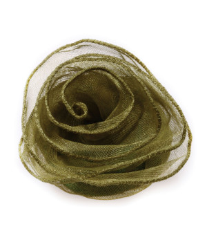 Rosa Tessuto Organza con zip Verde