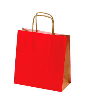 Shopper Carta Bicolor Rosso e oro