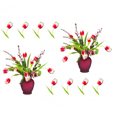 Vetrofania Vaso di Tulipani