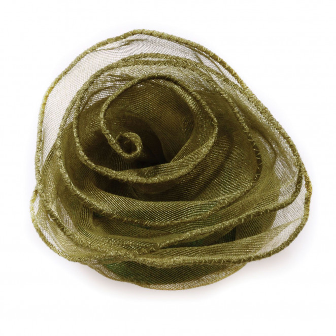 Rosa Tessuto Organza con zip Verde