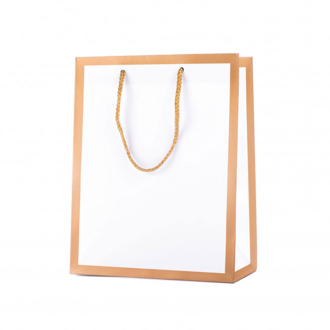 Shopper Carta Gold Frame Bianco