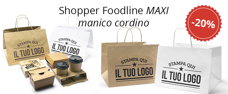 Shopper Kraft Foodline Maxi Cordino Personalizzata 1 lato